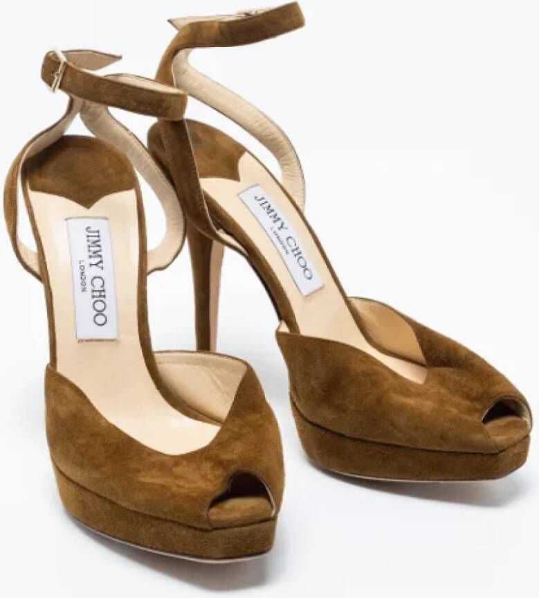 Jimmy Choo Pre-owned Suede sandals Brown Dames