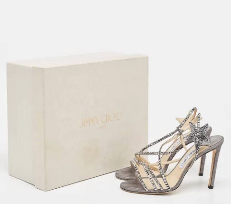Jimmy Choo Pre-owned Suede sandals Gray Dames