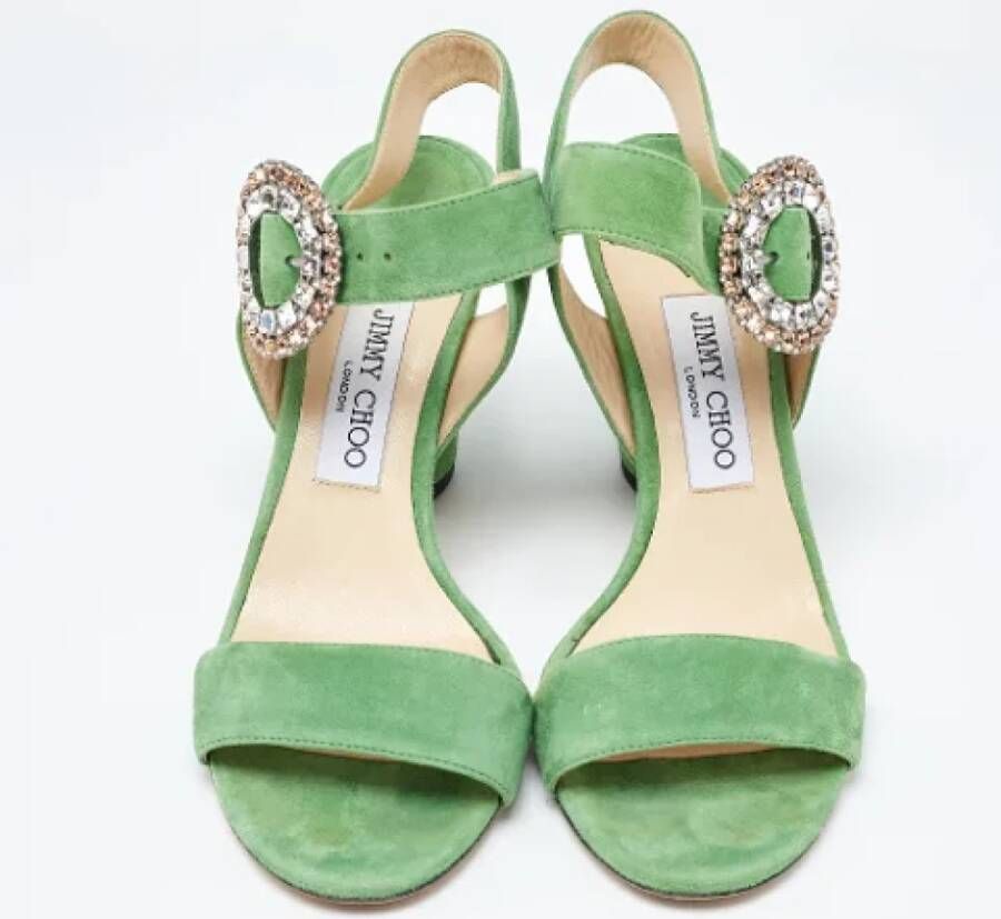 Jimmy Choo Pre-owned Suede sandals Green Dames