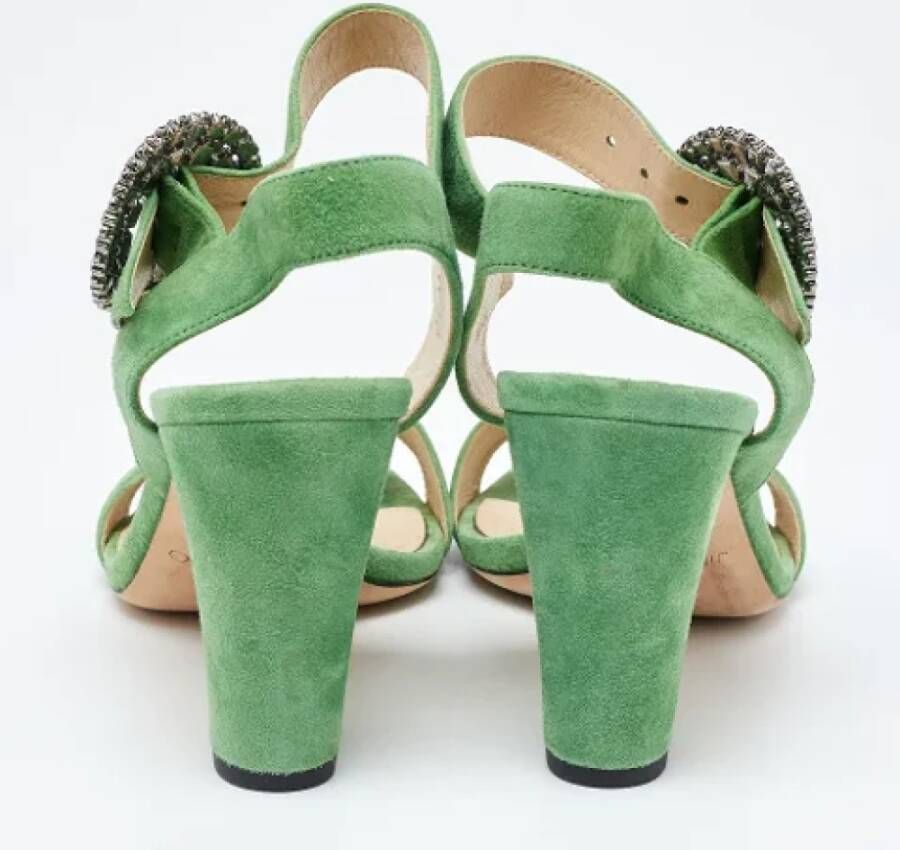 Jimmy Choo Pre-owned Suede sandals Green Dames