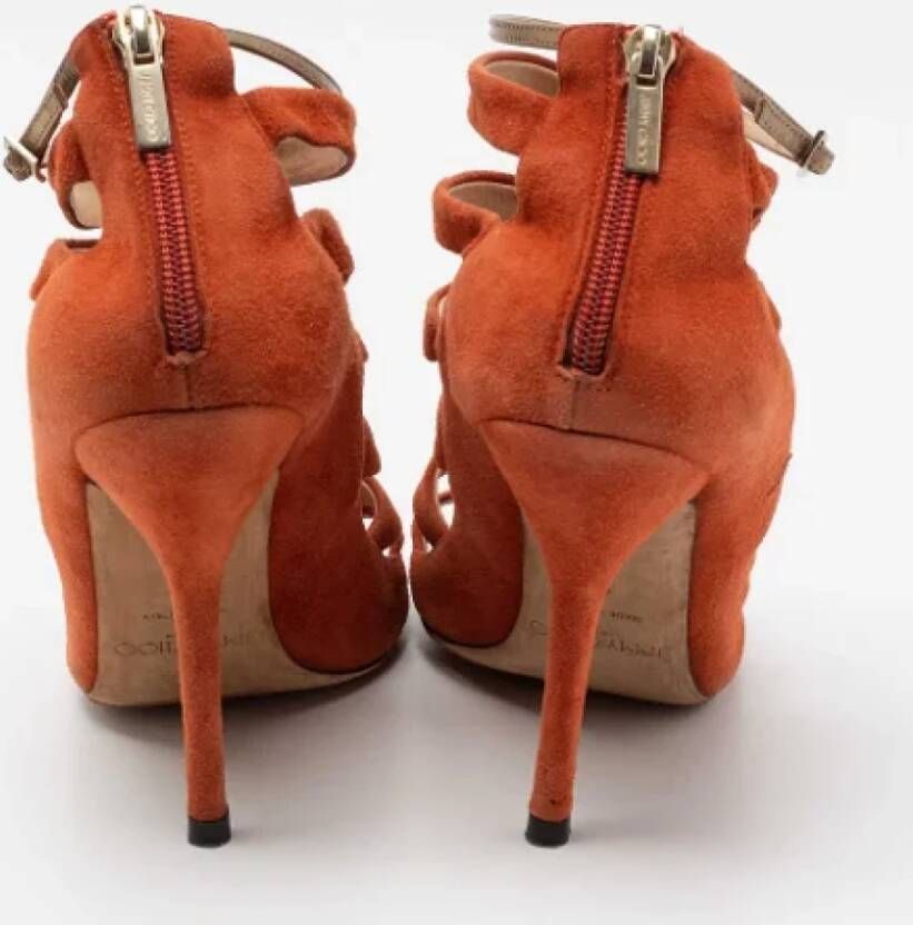 Jimmy Choo Pre-owned Suede sandals Orange Dames
