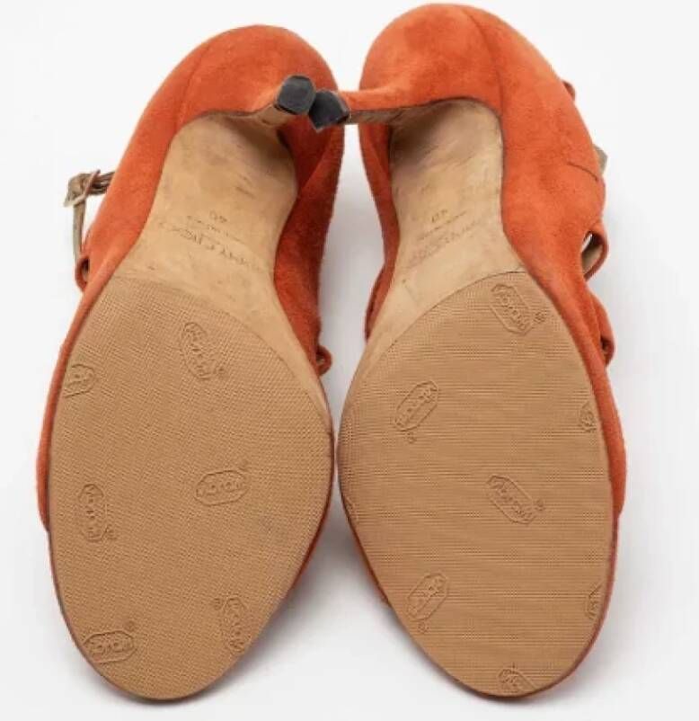 Jimmy Choo Pre-owned Suede sandals Orange Dames