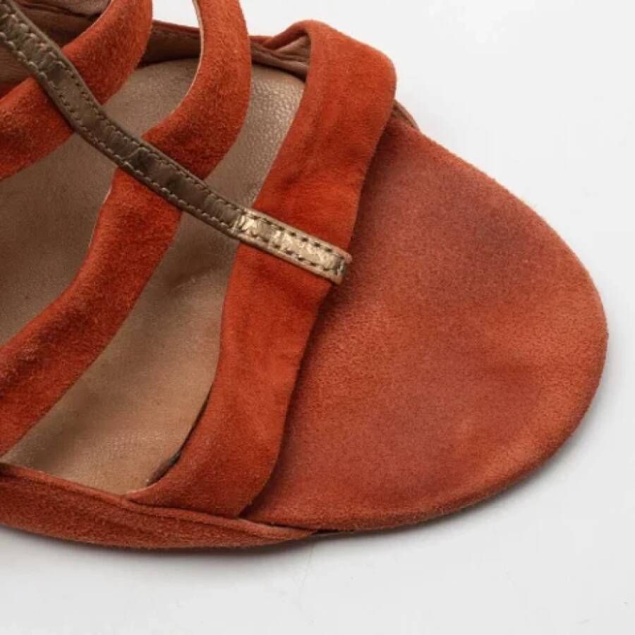 Jimmy Choo Pre-owned Suede sandals Orange Dames