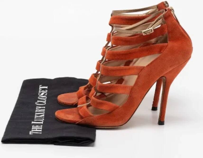 Jimmy Choo Pre-owned Suede sandals Orange Dames