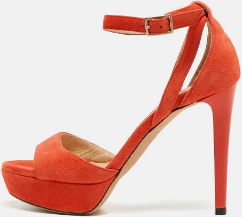 Jimmy Choo Pre-owned Suede sandals Orange Dames