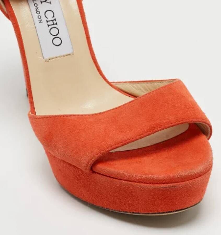 Jimmy Choo Pre-owned Suede sandals Orange Dames