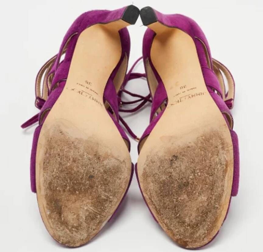 Jimmy Choo Pre-owned Suede sandals Purple Dames