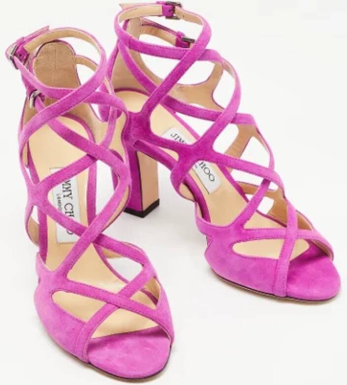 Jimmy Choo Pre-owned Suede sandals Purple Dames