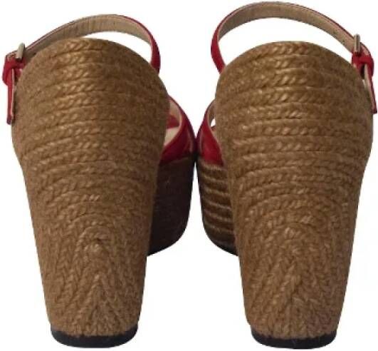 Jimmy Choo Pre-owned Suede sandals Red Dames