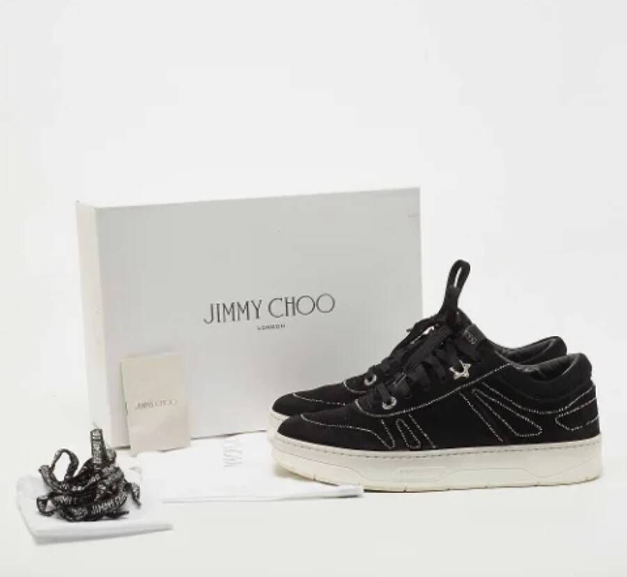 Jimmy Choo Pre-owned Suede sneakers Black Dames