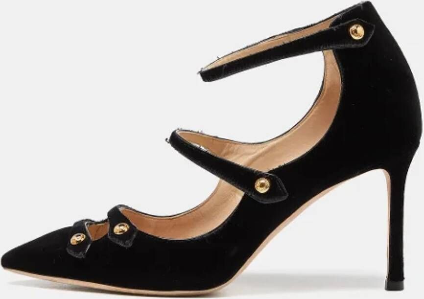 Jimmy Choo Pre-owned Velvet heels Black Dames