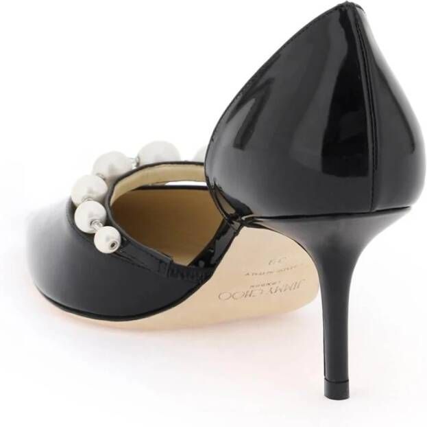 Jimmy Choo Pumps met parels en lakleer Black Dames