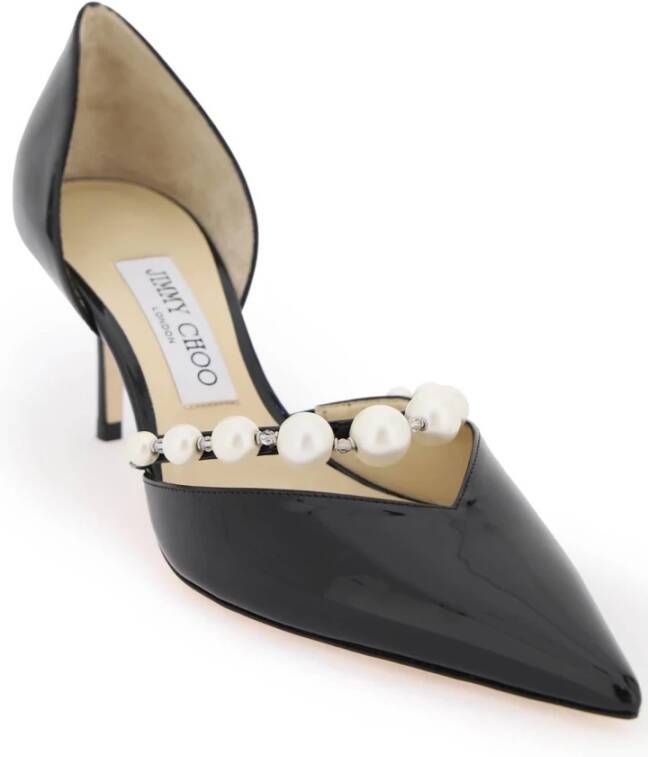 Jimmy Choo Pumps met parels en lakleer Black Dames