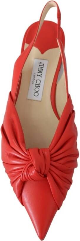 Jimmy Choo Rode leren flats met puntige neus Red Dames
