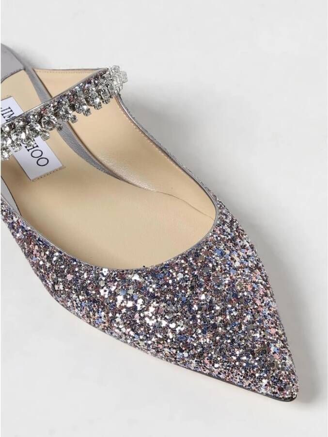 Jimmy Choo Roze Crystal Flat Mule Schoenen