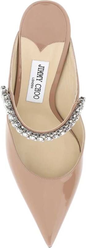 Jimmy Choo Roze Leren Muiltjes met 10cm Hak Pink Dames