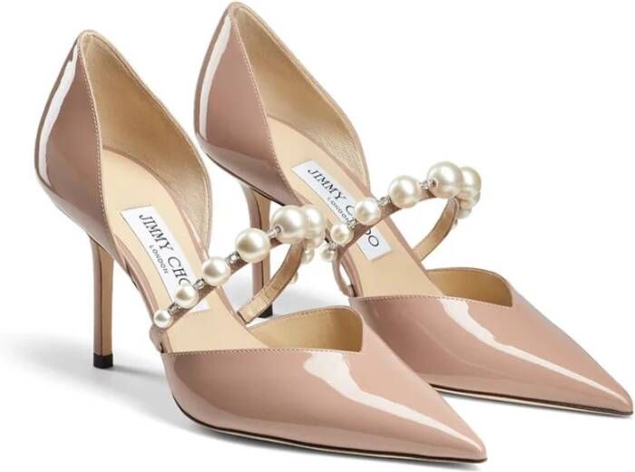 Jimmy Choo Roze Parel Kristal Hak Pumps