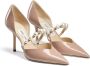 Jimmy Choo Roze Parel Kristal Hak Pumps - Thumbnail 2