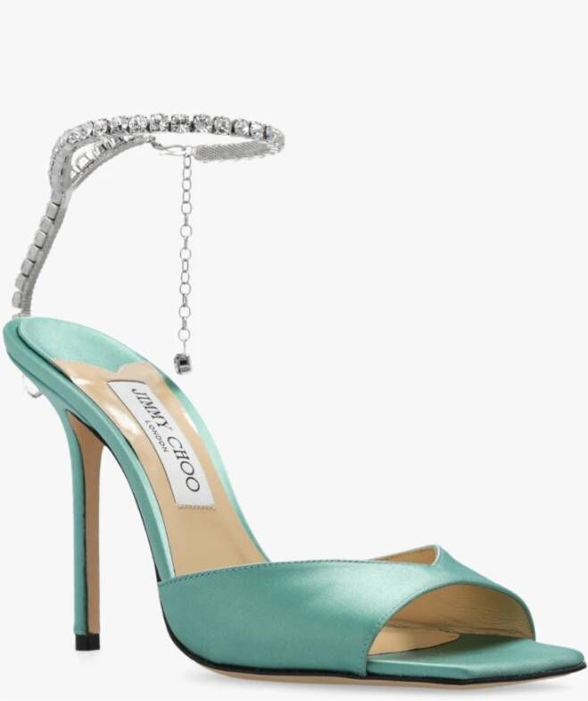 Jimmy Choo Saeda sandalen verfraaid met kristal Groen - Foto 4