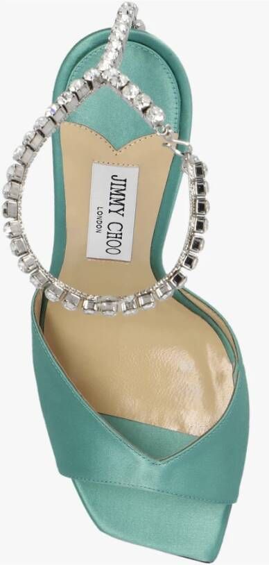Jimmy Choo Saeda sandalen verfraaid met kristal Groen - Foto 6