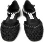 Jimmy Choo Satin Ballerina Zwart Kristal Schoenen - Thumbnail 2