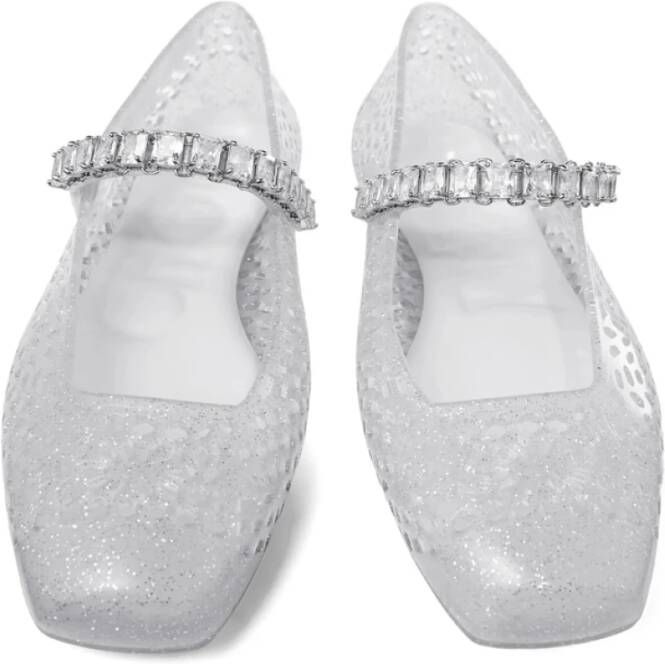 Jimmy Choo Schoenen met strass en zilveren platte zool