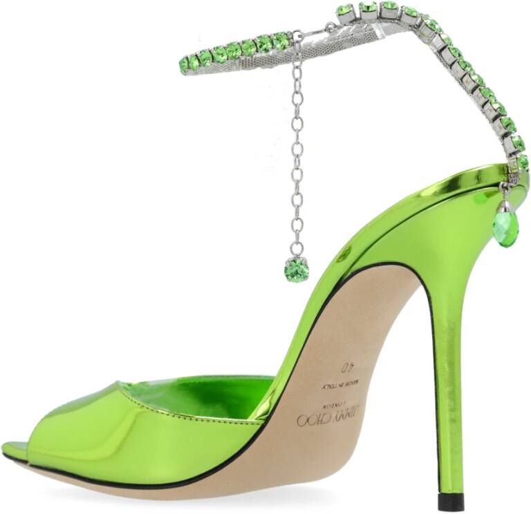 Jimmy Choo Seda Hoge Hakken Sandalen Green Dames