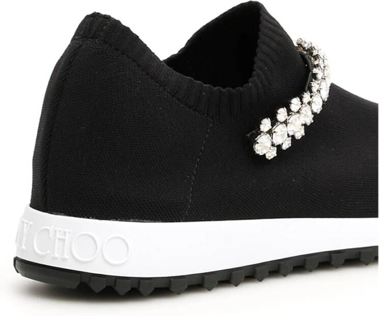 Jimmy Choo Slip-On Sneakers met Kristallen Black Dames