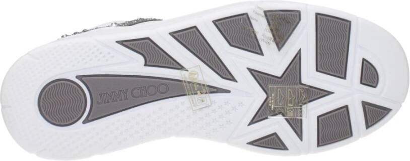 Jimmy Choo Witte Leren Chunky Sneakers met Strass