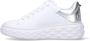 Jimmy Choo Witte Leren Flatform Sneakers met Zilveren Gelamineerd Detail White Dames - Thumbnail 3