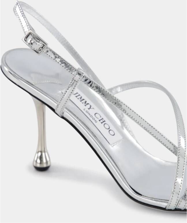 Jimmy Choo Zilver Metallic Leren Sandalen