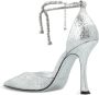 Jimmy Choo Zilveren Glitter Stiletto Hakken Kristal Versierd - Thumbnail 2