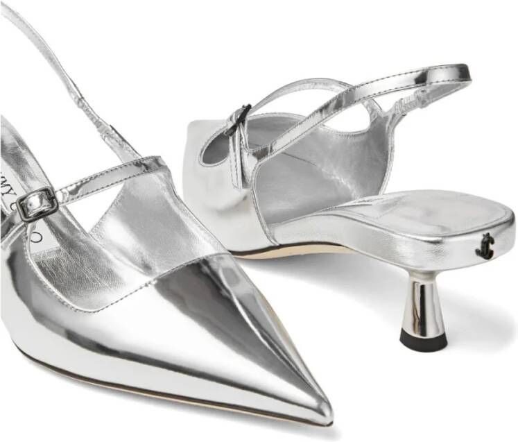 Jimmy Choo Zilveren Hoge Hak Sandaal