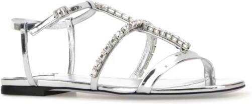 Jimmy Choo Zilveren Leren Gwyn Sandalen