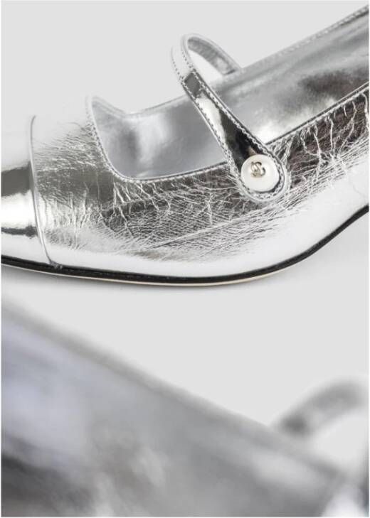 Jimmy Choo Zilveren leren pumps met bandje