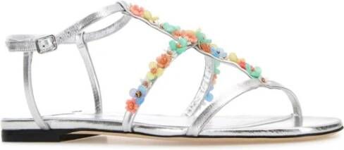 Jimmy Choo Zilveren Nappa Leren Daisy Sandalen