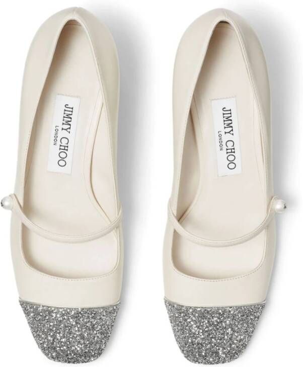 Jimmy Choo Zilveren Glitter Pumps voor Vrouwen Beige Dames