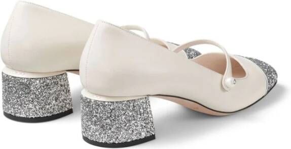Jimmy Choo Zilveren Glitter Pumps voor Vrouwen Beige Dames