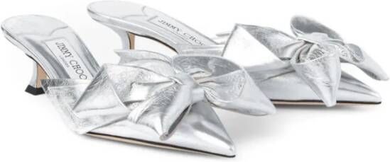 Jimmy Choo Zilveren Strik Hoge Hakken
