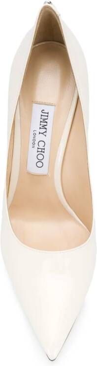 Jimmy Choo Zwart Lakleren Instapper Hoge Hak White Dames