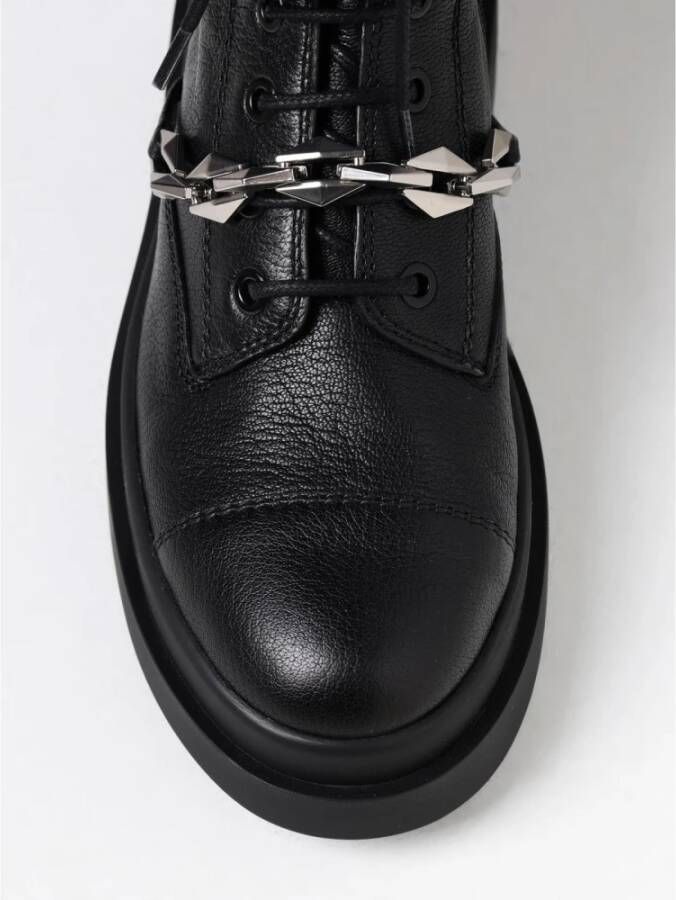 Jimmy Choo Zwarte Enkellaarsjes met Kettingdetail