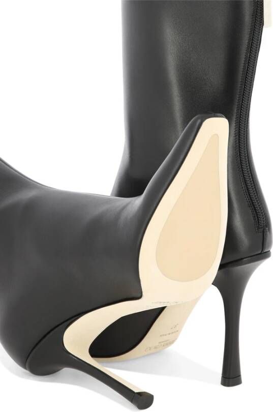 Jimmy Choo Zwarte enkellaarsjes met stilettohak