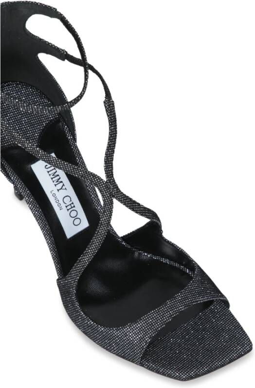 Jimmy Choo Zwarte Glitter Sandalen