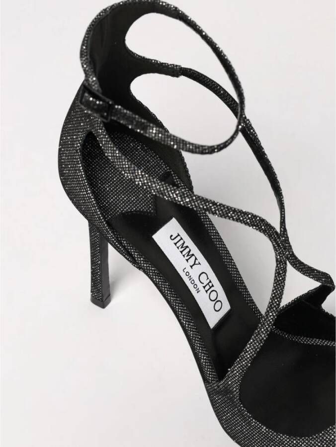 Jimmy Choo Zwarte Glitter Stiletto Hakken