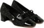 Jimmy Choo Glitter leren pumps Zwart Vierkante neus Black Dames - Thumbnail 4