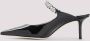 Jimmy Choo Zwarte Lakleren Kristallen Pantoffels Black Dames - Thumbnail 4