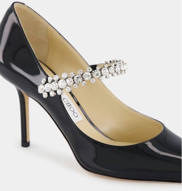 Jimmy Choo Zwarte lakpumps met kristalversiering