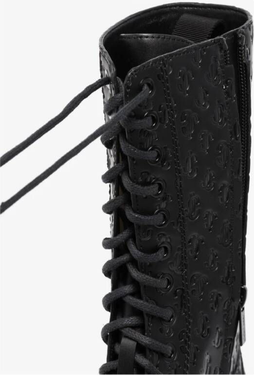 Jimmy Choo Zwarte leren Cora-logo laarzen