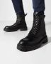 Jimmy Choo Zwarte leren enkellaarzen met logo - Thumbnail 2