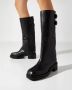 Jimmy Choo Zwarte leren kniehoge laarzen met decoratieve gespen - Thumbnail 3